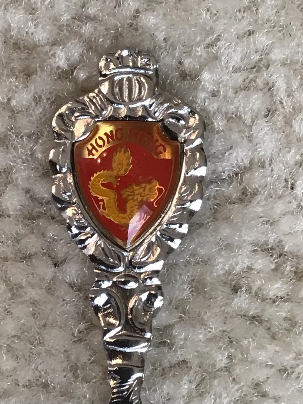 Vintage Hong Kong Golden Dragon Collectible Spoon in original package, 4 3/4”